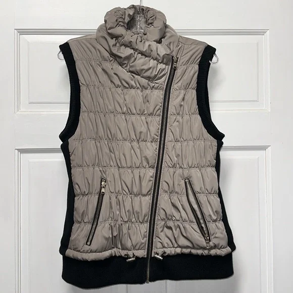 CALVIN KLEIN PERFORMANCE QUILTED PUFFER VEST Full Zip Taupe & Black Size XL - Picture 12 of 12
